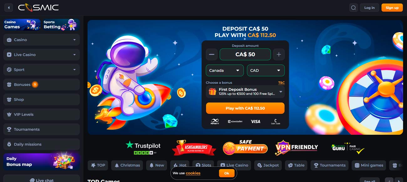 CosmicSlot hall du casino
